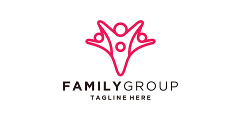 logo design family, person, unity, group, community, logo design icon, vector, symbol, idea, creative.