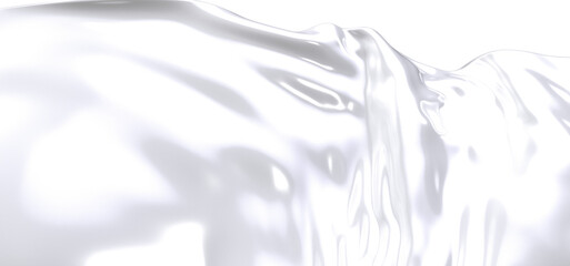 A close-up of a grey fabric with a smooth texture and flowing draping.