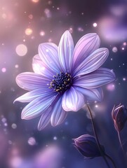 Obraz premium Blooming purple Gerbera Vibrant Daisy floral flower 