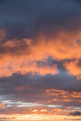 Beautiful skyscape with clouds at sunrise