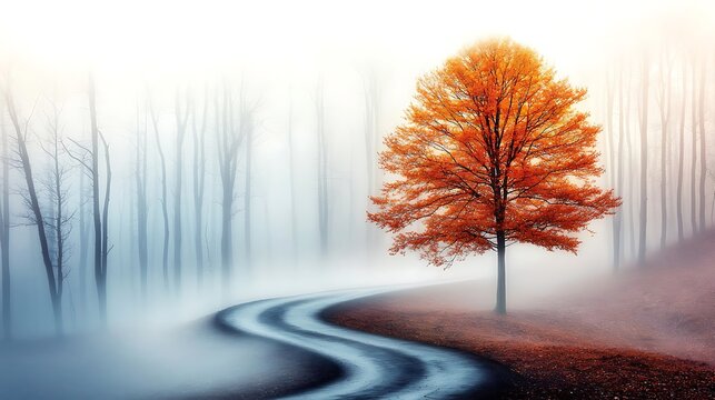 A fogy forest is a mystical and eerie place filled with misty air, damp ground, and ghostly silhouettes of trees that disappear into the fog