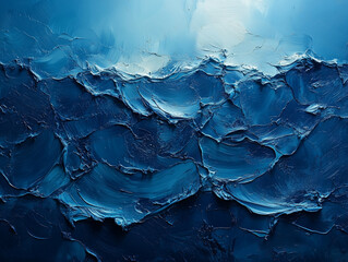 Abstract Ocean Texture in Blue with Bold Brushstrokes