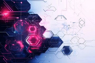 Obraz premium abstract hexagon background, pink and blue color palettes