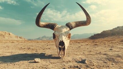 Bull Skull in the Desert