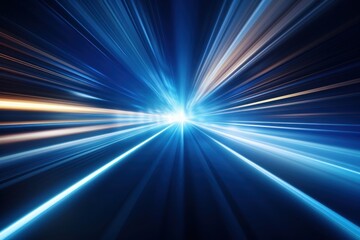 Speeding motion blurred light speed blue.
