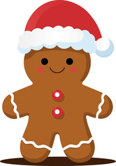 New Year's smiling gingerbread man