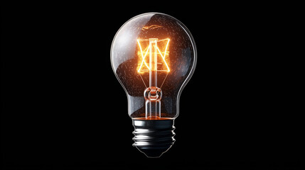 transparent lightbulb with glowing filament design, showcasing unique aesthetic. warm glow creates inviting atmosphere, perfect for modern decor