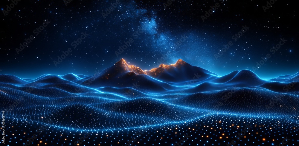 Poster a concept of new technology and innovation in digital communication with a glowing horizontal line a