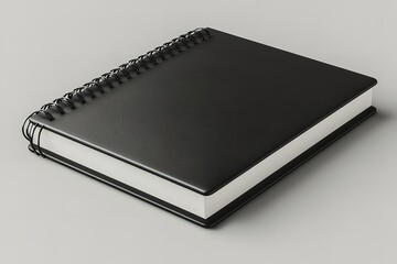 Spiral binder notebook mockup in three dimensions, isolated on a white backdrop. Generative Ai