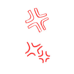 怒りマーク２種（赤）