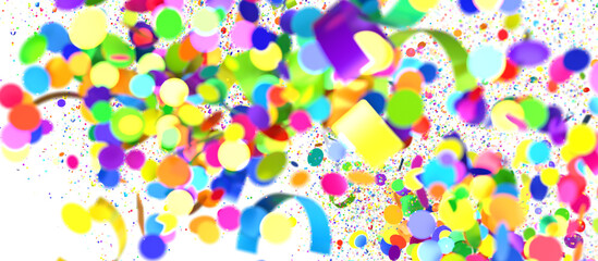 Colorful Confetti and Streamers Falling