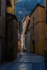 old city in Andorra at winter day