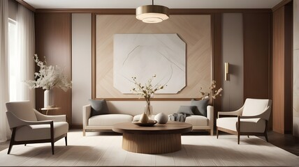 luxury living room with sofa and chair