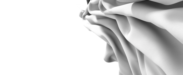 Abstract White Fabric Drape with Texture