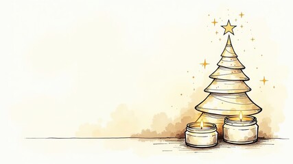 Scented candles in Christmas tree-shaped jars with a star on top of the head