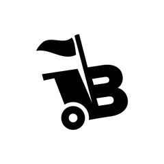 Letter B bin or garbage logo icon