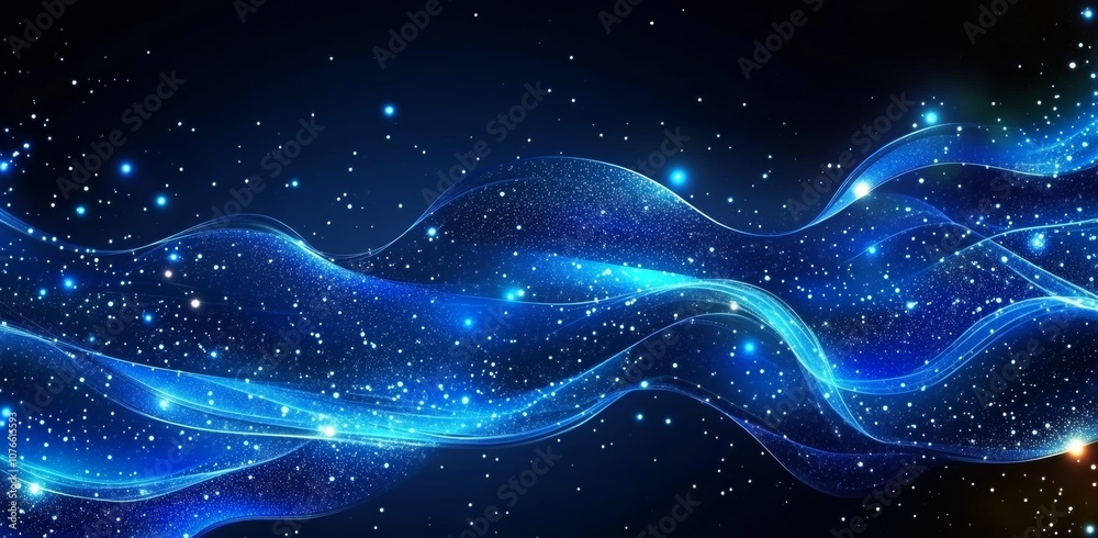 Poster digital technology and the future of data communication are represented by the blue background. the 