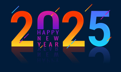 2025 New year colorful design vector. Happy new year 2025 design