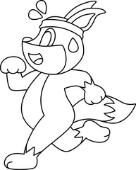 Fox Runner Running Sports Animal Vector Graphic Art Illustration