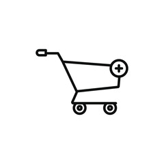 Add to cart icon Vector flat thin line illustration