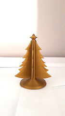 Mini plastic golden Christmas tree for decoration