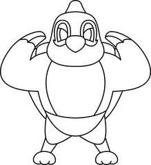 Parrot Bodybuilder Bodybuilding Animal Vector Graphic Art Illustration