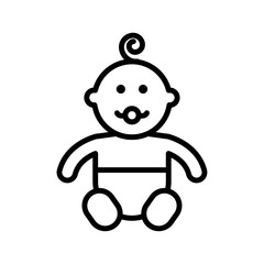 Baby icon Vector flat thin line illustration