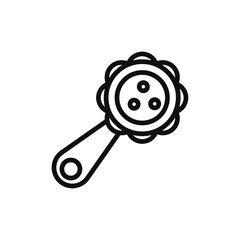 Baby rattle icon Vector flat thin line illustration