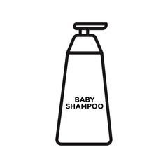 Baby shampoo icon Vector flat thin line illustration