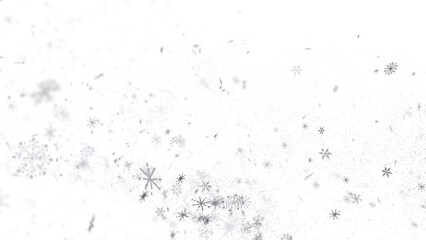 Obraz premium Whirling Snowflakes: Enthralling 3D Illustration of Falling Festive Snow Crystals