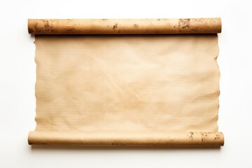Old parchment paper scroll sheet backgrounds document white background.