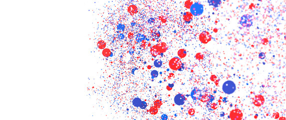 confetti - USA banner mockup with confetti confetti in American national colors. USA Presidents Day, American Labor day, Memorial Day, US election concept.