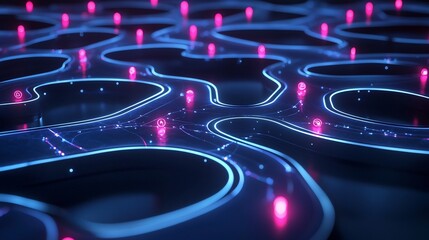 Glowing AI Powered Customer Journey Map Showcasing Insightful Analytics and Marketing Optimization