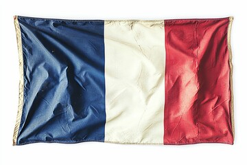 A Worn and Faded French Tricolor Flag