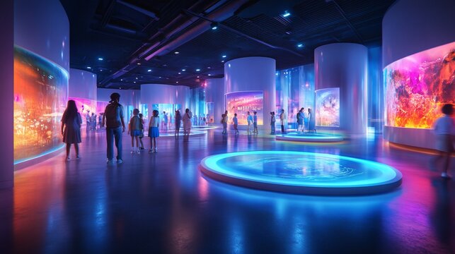 Immersive Experience in a Futuristic Science Museum with Interactive Exhibits