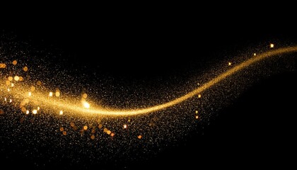 gold particles trail glowing bokeh particle isolated on black background overlay xmas golden abstract footage