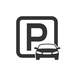 Car parking graphic icon. Parking sign isolated on white background. Information symbol. Vector illustration
