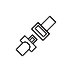Car seat belt icon Vector flat thin line illustration