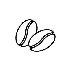 Coffee beans icon Vector flat thin line illustration