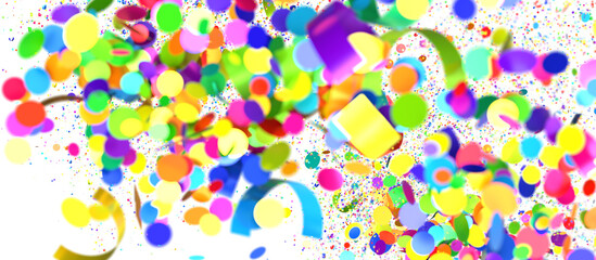 Colorful Confetti and Ribbons Explosion