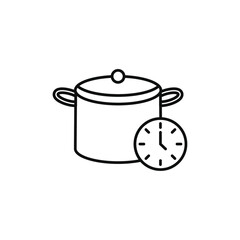 Cooking time icon Vector flat thin line illustration