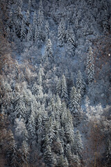 Mountain views in Andorra on a sunny winter day 