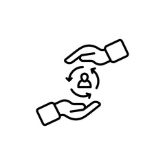 Customer retention icon Vector flat thin line illustration