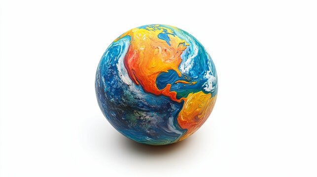Painted Earth Globe with North America Prominent