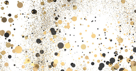 Cascading Splendor: Striking 3D Illustration Showcasing a Dazzling gold Confetti Display