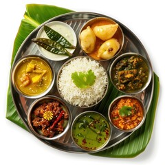 Traditional Indian vegetarian thali