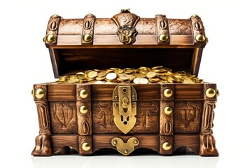 Treasure chest with gold coins