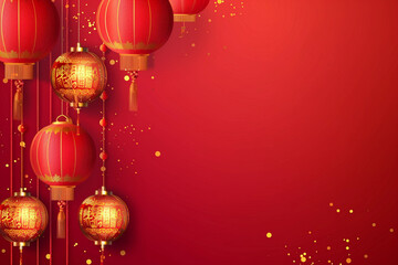 Beautiful greeting card with holiday composition for celebrate chinese festival of lanterns