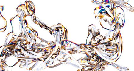 Shimmering metallic fabric with iridescent hues A swirl of color and texture