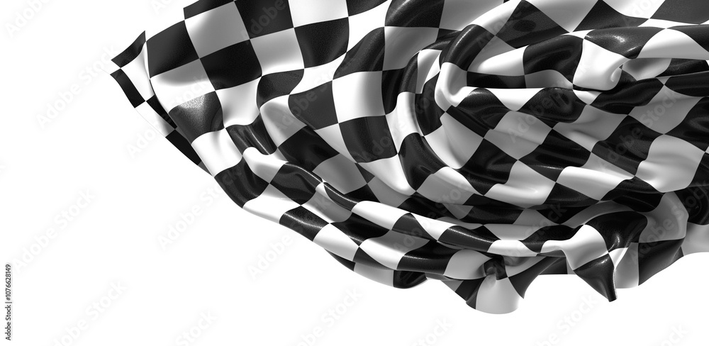 Poster the checkered flag waves signifying victory and the thrill of the finish line
